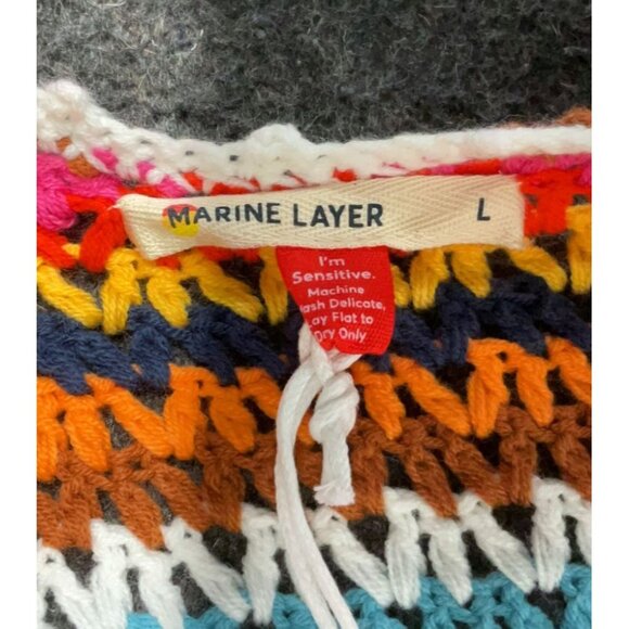NWT Marine Layer Fiona Crochet Dress Multi Stripe L Hard to Find MSRP$228 - Picture 8 of 17